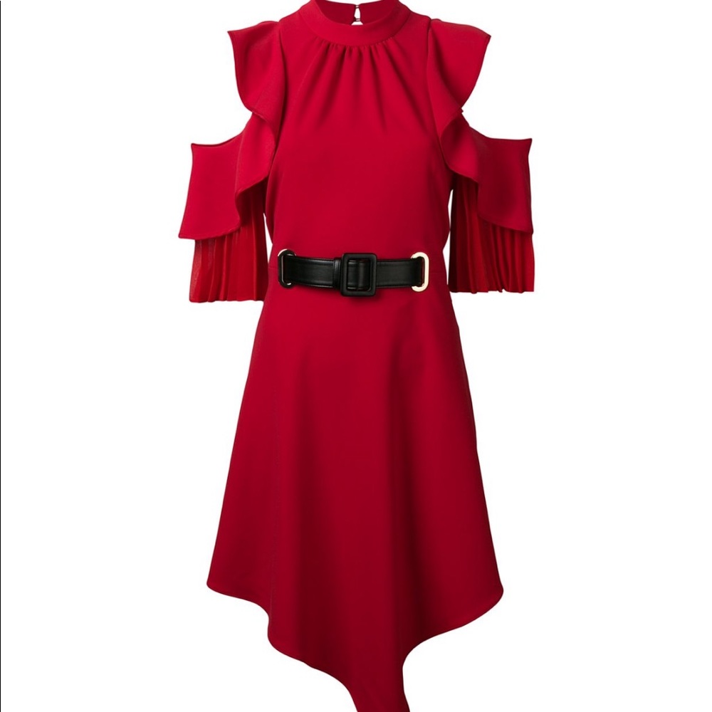 Self portrait red dress with belt